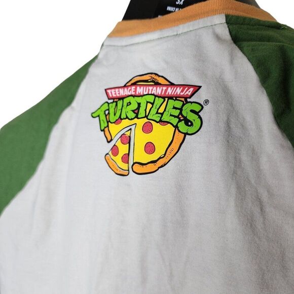 BoxLunch TMNT Teenage Mutant Ninja Turtles Baseball Raglan Tshirt Womens XS Gree - Picture 3 of 7
